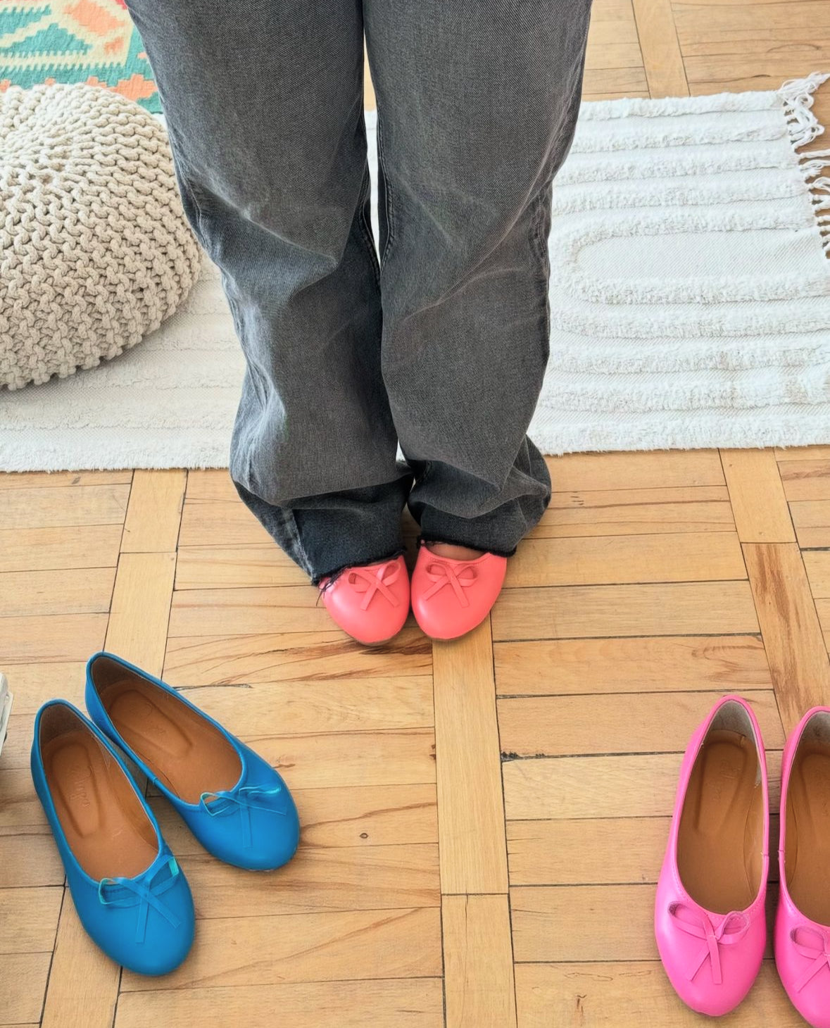 ნატურალური ტყავის ბალერინები