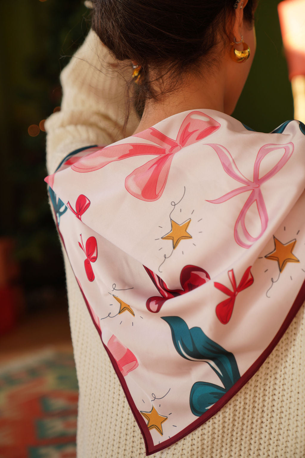 შარფი ბაფთის პრინტით