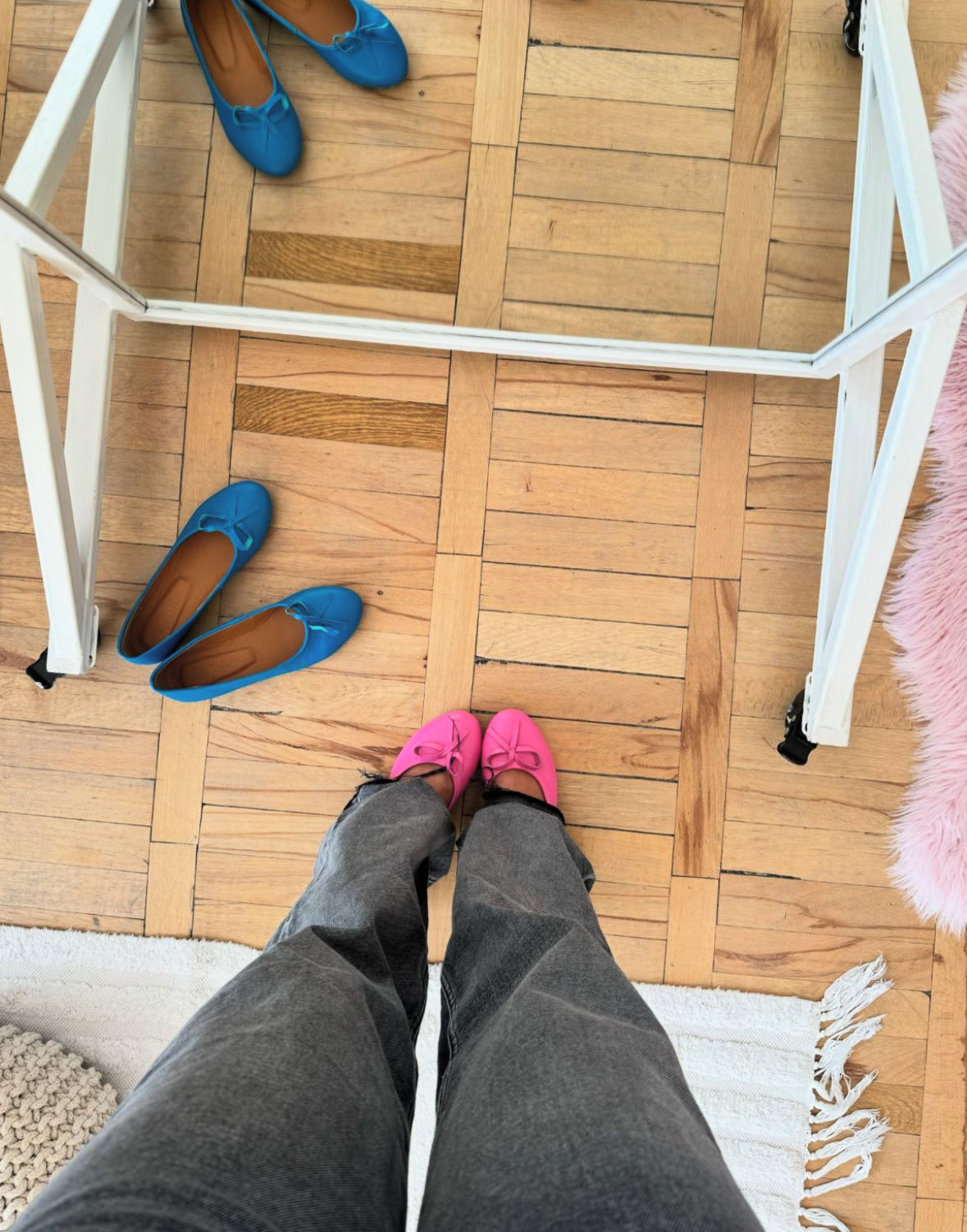 ნატურალური ტყავის ბალერინები